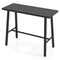 Black Metal Patio Counter Height Table with Footrest, Adjustable Foot Pads